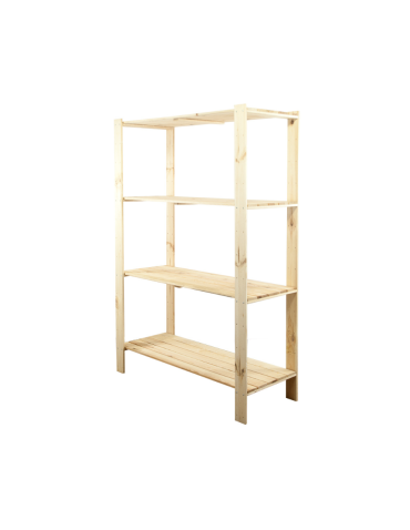 MAXI Surowy Regał Drewniany 166,4x120x50 cm 4 Półki ażurowe