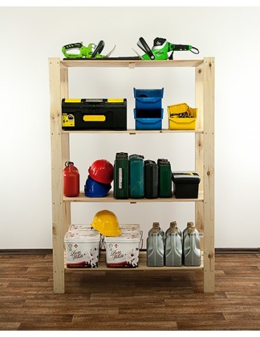 MAXI Surowy Regał Drewniany 166,4x120x50 cm 4 Półki ażurowe - product 2