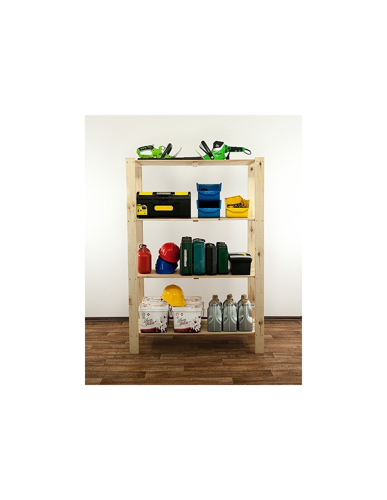 Regały - MAXI Surowy Regał Drewniany 166,4x120x50 cm 4 Półki ażurowe - product b2b.wamar.biz 2