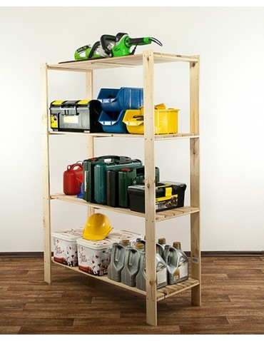 Regały - MAXI Surowy Regał Drewniany 166,4x120x50 cm 4 Półki ażurowe - product 3