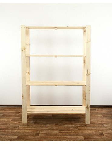 Regały - MAXI Surowy Regał Drewniany 166,4x120x50 cm 4 Półki ażurowe - product 5