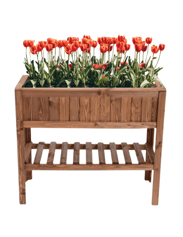 Miniszklarnie i Inspekty - Donica na nogach drewniana donica ogrodowa zielnik warzywniak 93x45 półka - product b2b.wamar.biz 1