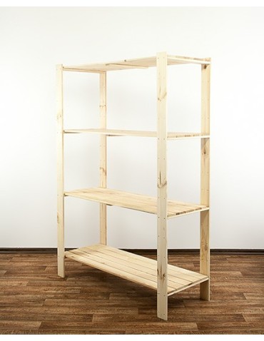 Regały - MAXI Surowy Regał Drewniany 166,4x120x50 cm 4 Półki ażurowe - product 6