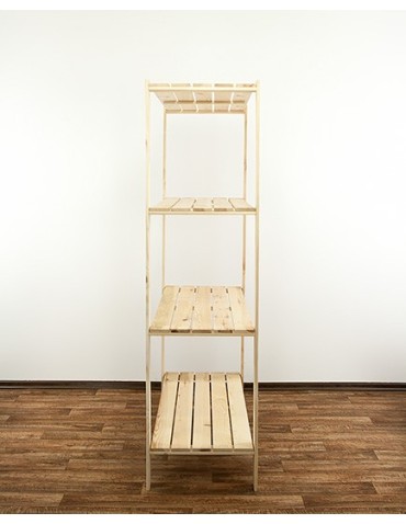 Regały - MAXI Surowy Regał Drewniany 166,4x120x50 cm 4 Półki ażurowe - product 7