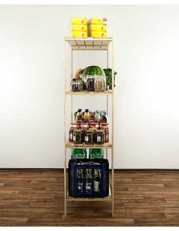 Regały - MAXI Surowy Regał Drewniany 166,4x120x50 cm 4 Półki ażurowe - product 8