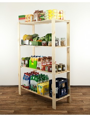 Regały - MAXI Surowy Regał Drewniany 166,4x120x50 cm 4 Półki ażurowe - product 9