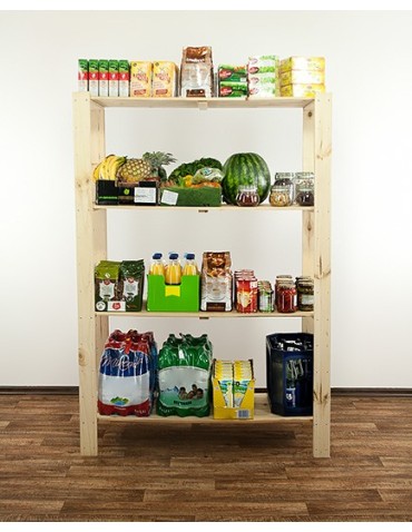 Regały - MAXI Surowy Regał Drewniany 166,4x120x50 cm 4 Półki ażurowe - product 10