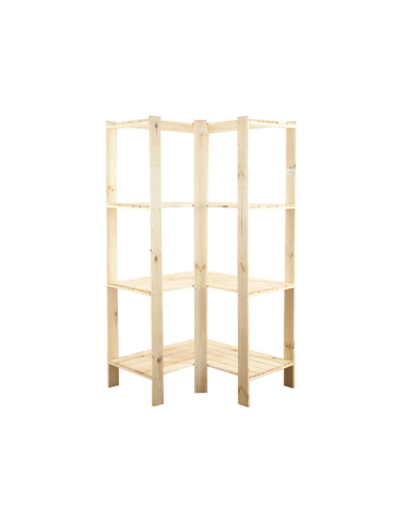 MAXI Regał Narożny Drewniany 166,4x85x50 cm 4 Półki pełne Surowy - product 2
