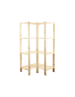 MAXI Regał Narożny Drewniany 166,4x85x50 cm 4 Półki pełne Surowy - product 2