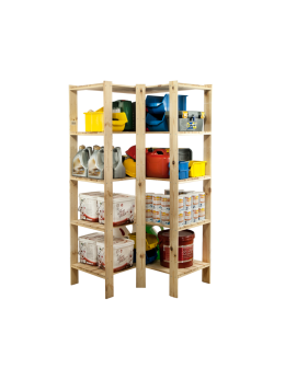 MAXI Regał Narożny Drewniany 166,4x85x50 cm 5 Półek pełnych Surowy - product 2