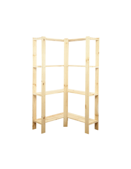 MAXI Regał Narożny Drewniany 166,4x85x30 cm 4 Półki pełne Surowy - product 2