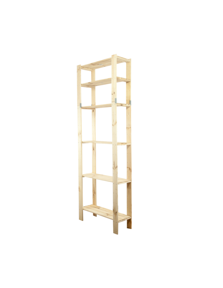Regały - MAXI Surowy Regał Drewniany 230x80x30 cm 6 Półek ażurowych - product b2b.wamar.biz 1