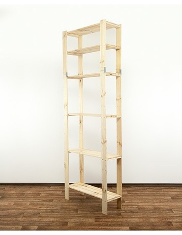 Regały - MAXI Surowy Regał Drewniany 230x80x30 cm 6 Półek ażurowych - product 3