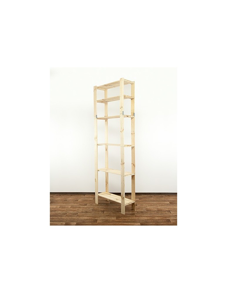 Regały - MAXI Surowy Regał Drewniany 230x80x30 cm 6 Półek ażurowych - product b2b.wamar.biz 3