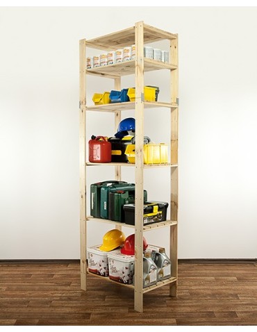 MAXI Surowy Regał Drewniany 230x80x50 cm 6 Półek ażurowych - product 2