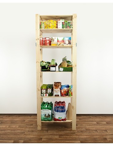 Regały - MAXI Surowy Regał Drewniany 230x80x50 cm 6 Półek ażurowych - product 3