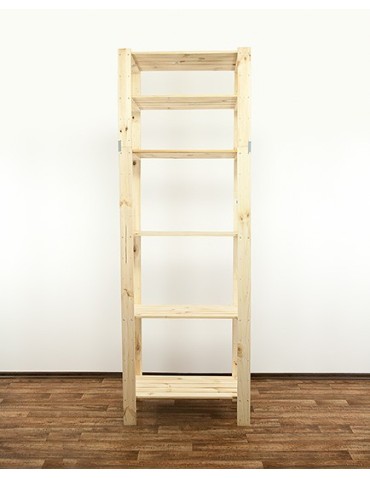 Regały - MAXI Surowy Regał Drewniany 230x80x50 cm 6 Półek ażurowych - product 4