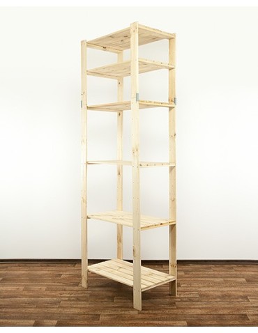 Regały - MAXI Surowy Regał Drewniany 230x80x50 cm 6 Półek ażurowych - product 5