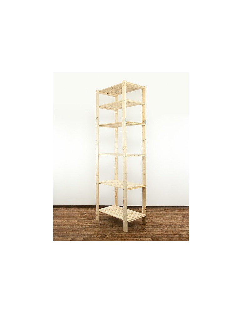 Regały - MAXI Surowy Regał Drewniany 230x80x50 cm 6 Półek ażurowych - product b2b.wamar.biz 5