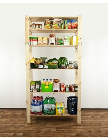 Regały - MAXI Surowy Regał Drewniany 230x120x50 cm 6 Półek ażurowych - produkt 3