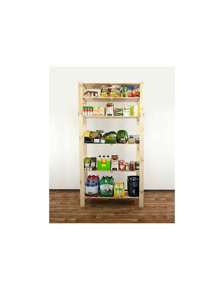 Regały - MAXI Surowy Regał Drewniany 230x120x50 cm 6 Półek ażurowych - produkt b2b.wamar.biz 3