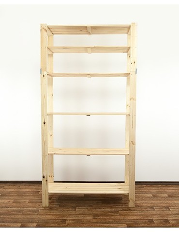 Regały - MAXI Surowy Regał Drewniany 230x120x50 cm 6 Półek ażurowych - produkt 5