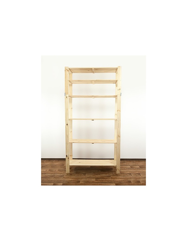 Regały - MAXI Surowy Regał Drewniany 230x120x50 cm 6 Półek ażurowych - produkt b2b.wamar.biz 5