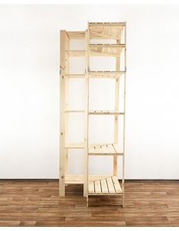 MAXI Regał Narożny Drewniany 230x85x50 cm 6 Półek ażurowych Surowy - product 2