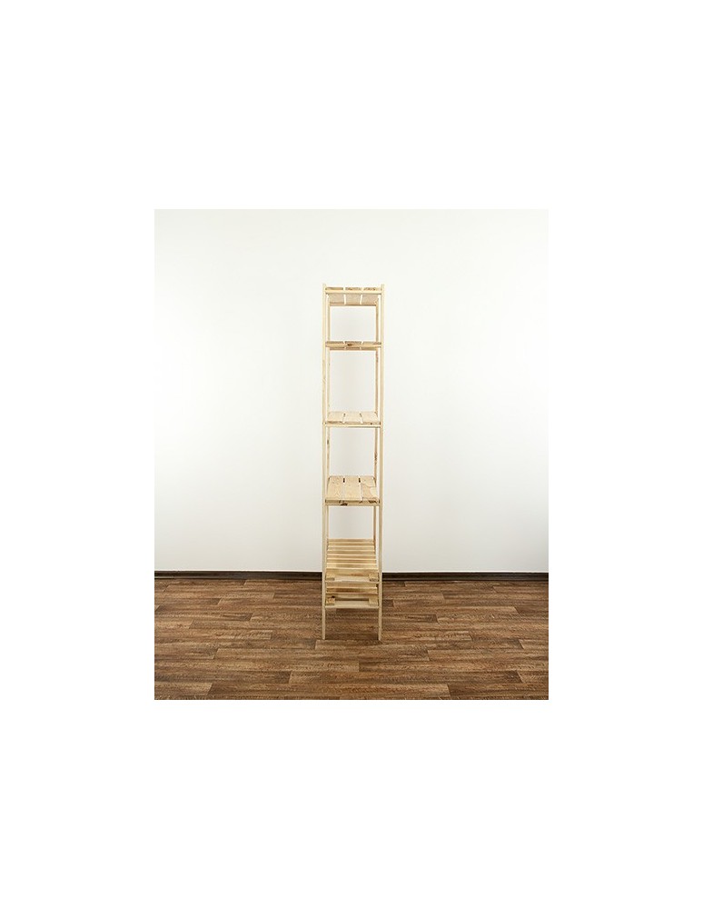 Regały - MAXI Surowy Regał Drewniany 166,4x80x30 cm 4 Półki ażurowe 2 Półki na butelki - product b2b.wamar.biz 7