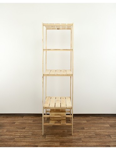 MAXI Surowy Regał Drewniany 166,4x80x50 cm 4 Półki ażurowe 2 Półki na butelki - product 2