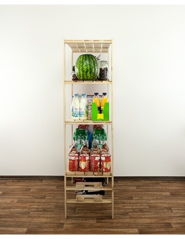 Regały - MAXI Surowy Regał Drewniany 166,4x120x50 cm 4 Półki ażurowe 2 Półki na butelki - product 3