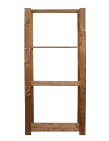 MAXI Brązowy Regał Drewniany 166,4x80x30 cm 4 Półki ażurowe - product 2