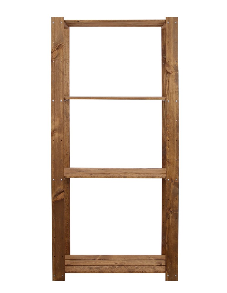 Regały - MAXI Brązowy Regał Drewniany 166,4x80x30 cm 4 Półki ażurowe - product b2b.wamar.biz 2