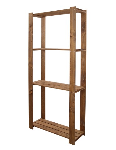 Regały - MAXI Brązowy Regał Drewniany 166,4x80x30 cm 4 Półki ażurowe - product 3