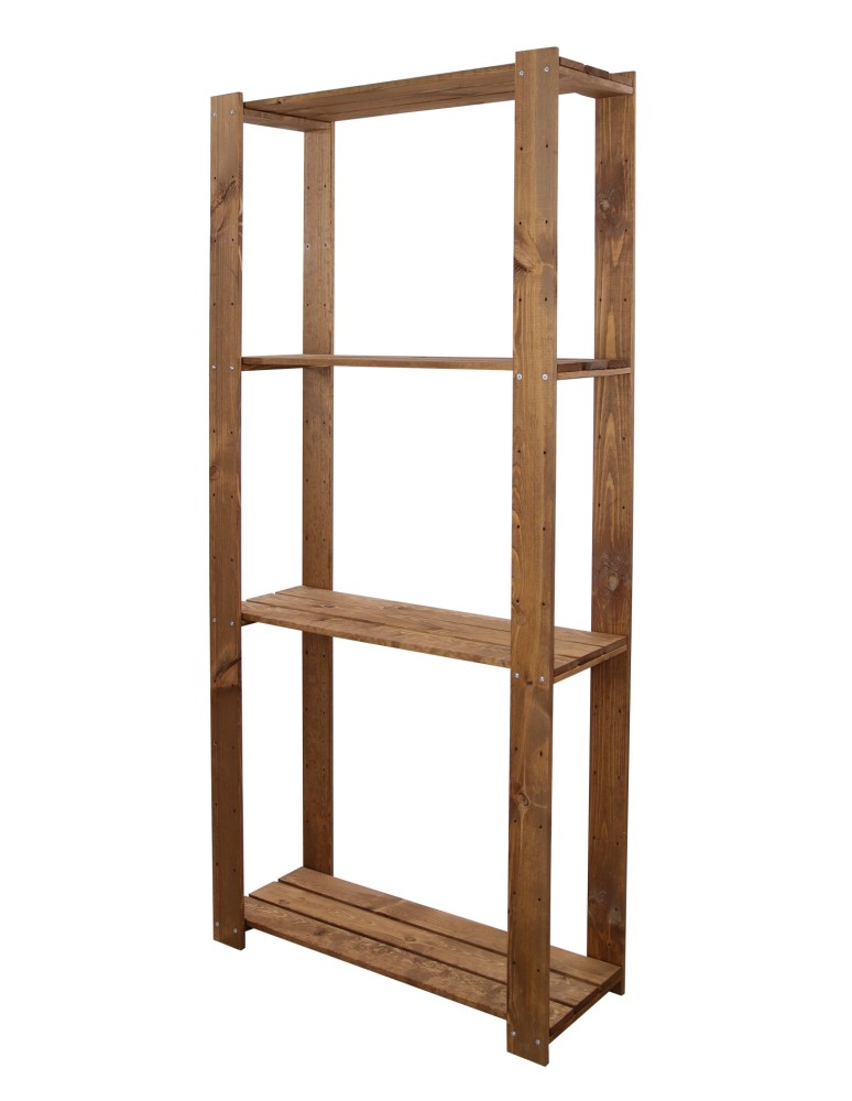 Regały - MAXI Brązowy Regał Drewniany 166,4x80x30 cm 4 Półki ażurowe - product b2b.wamar.biz 3