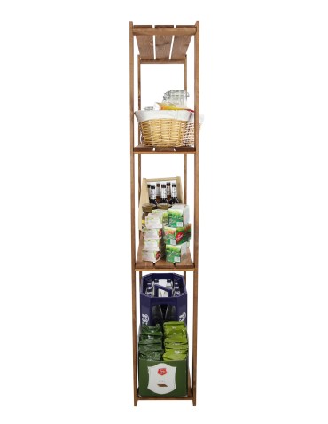 Regały - MAXI Brązowy Regał Drewniany 166,4x80x30 cm 4 Półki ażurowe - product 7