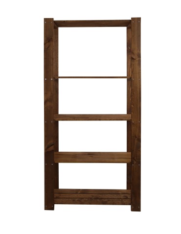 MAXI Brązowy Regał Drewniany 166,4x80x30 cm 5 Półek ażurowych - product 2