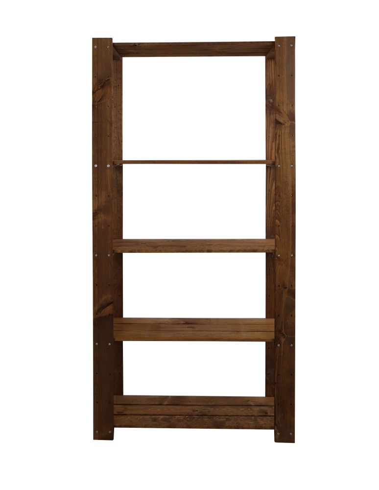 Regały - MAXI Brązowy Regał Drewniany 166,4x80x30 cm 5 Półek ażurowych - product b2b.wamar.biz 2