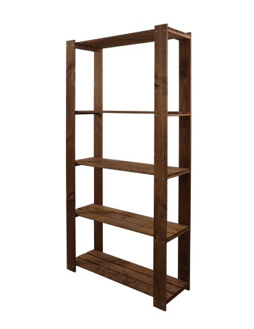 Regały - MAXI Brązowy Regał Drewniany 166,4x80x30 cm 5 Półek ażurowych - product 4