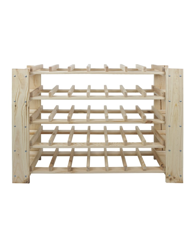 Regały - MAXI Regał Drewniany na 35 butelek 64x80x30 cm Surowy - product b2b.wamar.biz 2