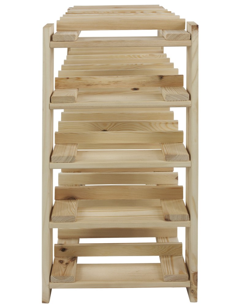 Regały - MAXI Regał Drewniany na 35 butelek 64x80x30 cm Surowy - product b2b.wamar.biz 5