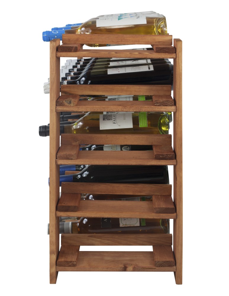 Regały - MAXI Regał Drewniany na 35 butelek 64x80x30 cm Olcha - product b2b.wamar.biz 2