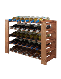 MAXI Regał Drewniany na 35 butelek 64x80x30 cm Olcha