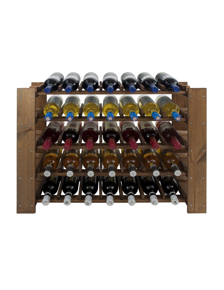 Regały - MAXI Regał Drewniany na 35 butelek 64x80x30 cm Brązowy - product b2b.wamar.biz 2