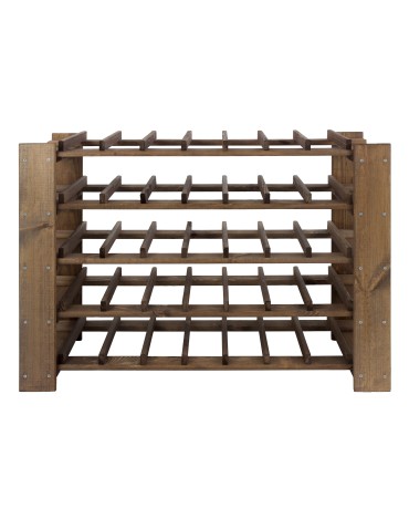 Regały - MAXI Regał Drewniany na 35 butelek 64x80x30 cm Brązowy - product 4