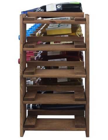 Regały - MAXI Regał Drewniany na 35 butelek 64x80x30 cm Brązowy - product 7