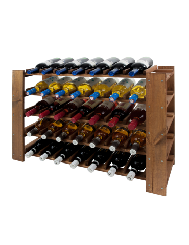 MAXI Regał Drewniany na 35 butelek 64x80x30 cm Brązowy