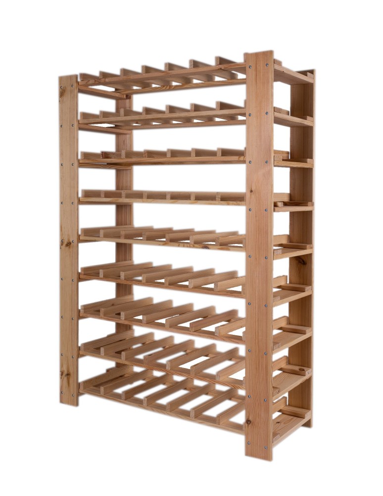 Regały - MAXI Regał Drewniany na 63 butelki 115x80x30 cm Surowy - product b2b.wamar.biz 2