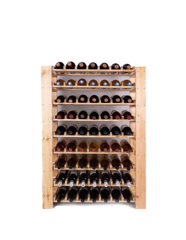 Regały - MAXI Regał Drewniany na 63 butelki 115x80x30 cm Surowy - product 4
