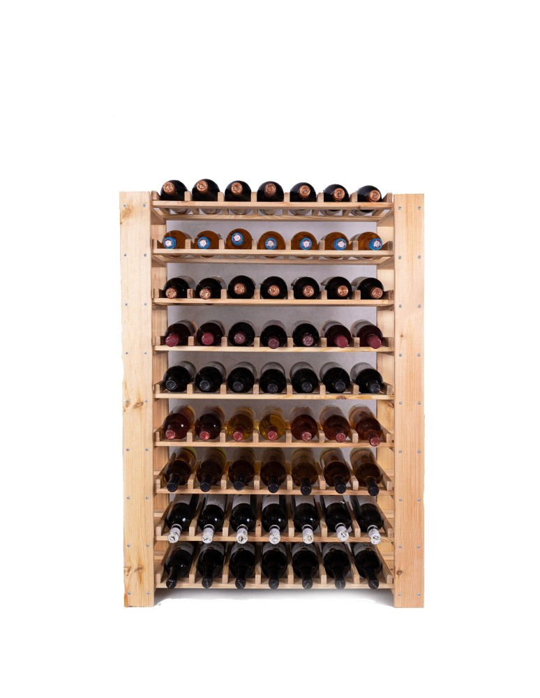 Regały - MAXI Regał Drewniany na 63 butelki 115x80x30 cm Surowy - product b2b.wamar.biz 4